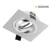 SEBSON Recessed Square Silver Flush Ceiling Light Aluminium/Aluminium/GU10 Socket LED