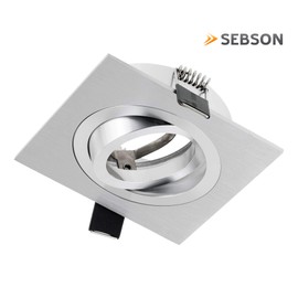 SEBSON Recessed Square Silver Flush Ceiling Light Aluminium/Aluminium/GU10 Socket LED Halogen), ES _ T8 _ 1047 _ Silver