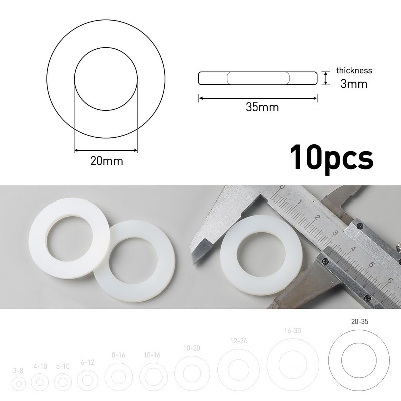 BOUMVID Plastic Washers M20 x 35 mm, Pack of 10