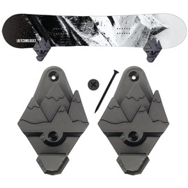 Snowboard Wall Mount Rack with Hooks – Heavy-Duty Wall Storage Display for Snowboards, Skis & Gear – Space-Saving Organizer for Garage, Bedroom & Sports Rooms – Easy Install (Black)