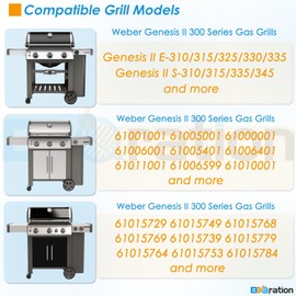 BBQration 66044 Warming Rack for Weber Genesis II 300 Grill Parts Genesis ii E-310 ii E-315 ii E-330, Grill Warming Rack for Weber Genesis 2 Grill Parts Warming Rack for Weber 66044