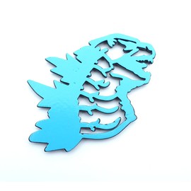 2Pc Godzilla Red Eye Badge 3D Emblem’s Custom Sticker Nameplate Replacement for Universal Car Body Motorcycle SUV Door Window Decoration (Black Red)