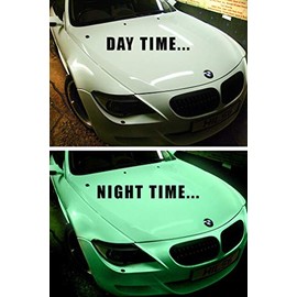 Glow in The Dark Car Wrap Vinyl 5ft x 1ft Roll with Bubble and Air Free Channel Tech DIY