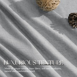 Grey Linen Curtains 84 inch Length 2 Panels Set Modern Farmhouse Living Room Drapes Light Filtering Rod Pocket Back Tab Filtering Privacy Semi Sheer Curtain 84 inches Long