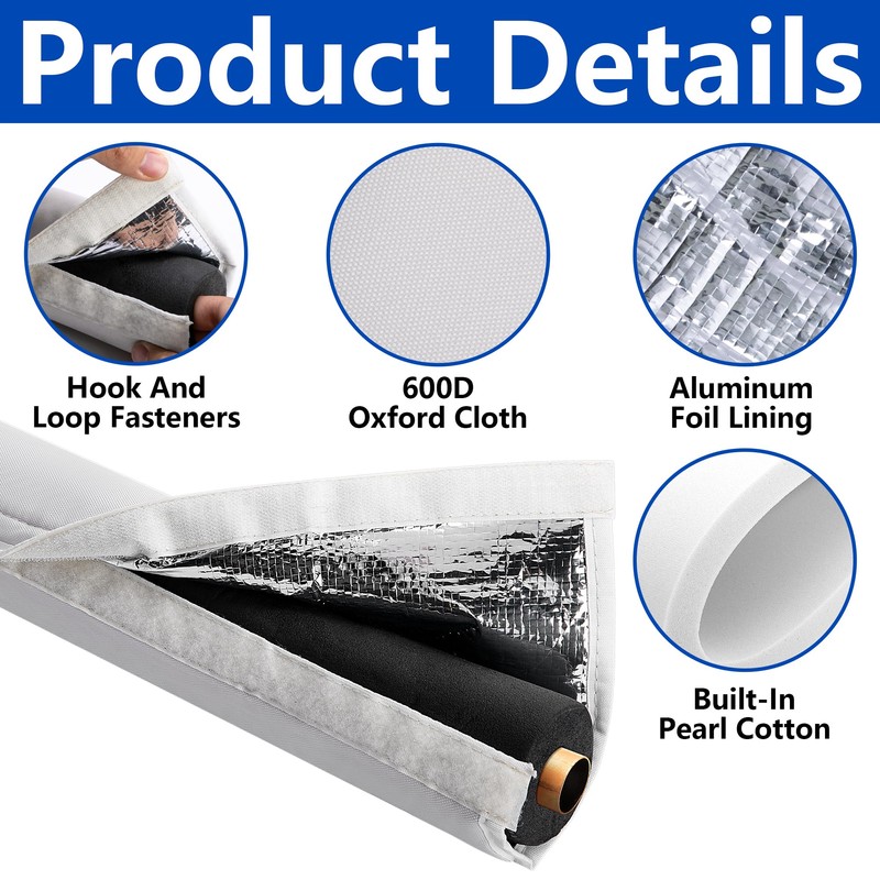 Nkiy Quen 3 Layers HVAC Copper Pipe Insulation Cover, 72x10.2