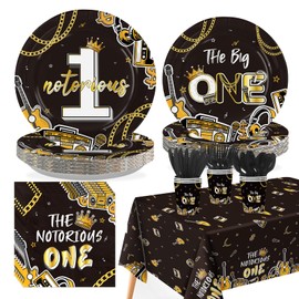 170 Pcs The Notorious One Birthday Party Decoratios for Boys, Serves 24