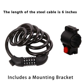 SEPOX® 4Pcs Pack 6FT Extra Long Cable Combination Bike Locks, 5 Digits Retractable Security Lock, 12mm Heavy Duty Anti Theft Anti Rust Cable for Bicycle, Scooter, Gate, Outdoor Equipment, Weatherproof