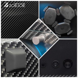 ZOEJOE Watch Winders for Automatic Watches, 3 Watch Winder Box with Flexible Watch Pillows Fit Men's and Women's Watches,4 Rotation Modes and USB Cable Powered, Black Carbon Fiber Walnut Pattern