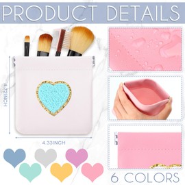 Silkfly 6 Pcs Cute Coin Purses Pouch Heart Change Purses Small Portable Waterproof Pocket Cosmetic Bag Mini Makeup Squeeze Pouch Travel Jewelry for Women