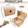 Unfinished Wooden Box with Hinged Lid for DIY Craft Storage
