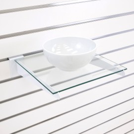 VICTORY DISPLAY & STORE FIXTURE MFG 10-inch Shelf Brackets Attach to Slatwall, Holds Light and Medium Weight Shelving for Retail Displays or Home Use (Quantity 2) (2, White)