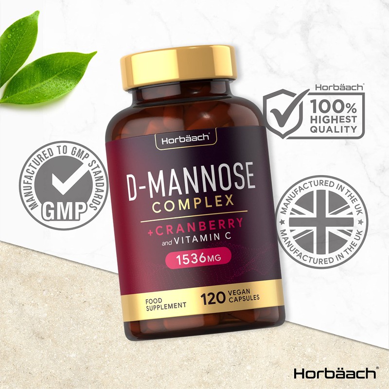 D-Mannose and Cranberry Capsules | 1536mg | Urinary Tract Infection