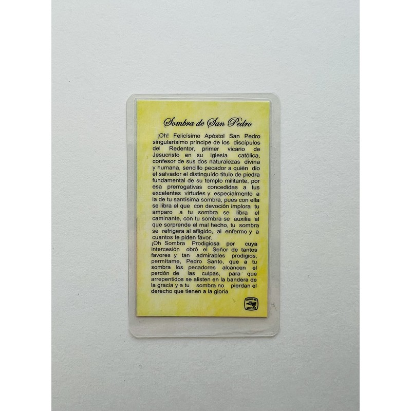 "Sombra de San Pedro" Tarjeta Laminada y Rosario Negro de