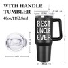 Ceovfoi 40 oz Uncle Tumbler with Handle Lid and Straw,Black