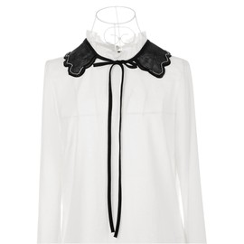 Elerevyo Detachable Fake Collar, Rhinestone Little Shawl Mini Cape Choker Necklace False Peter Pan Collar for Women Blouse Black-1 One Size