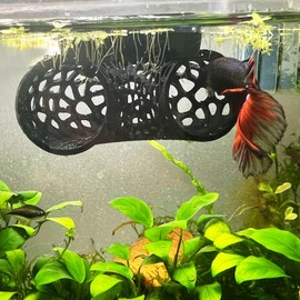 Floating Betta Tunnel for Betta Training. Floating Betta Tube. Floating Betta Hide-Out for Betta Stress Relief. Fun Training and Keep Them Busy (Black)