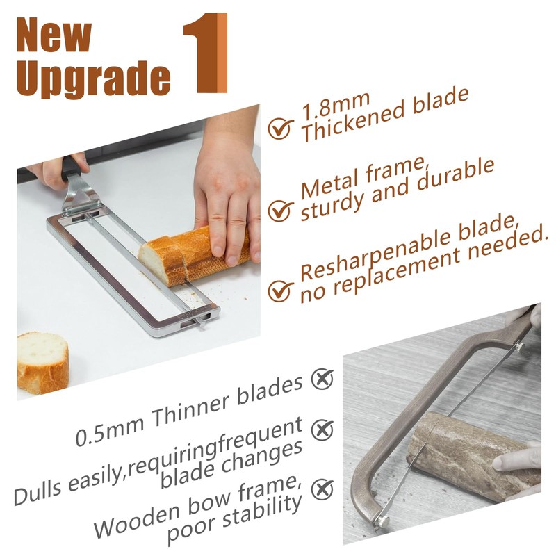 Adjustable Bread Slicer for Homemade Bread,Bread Knife With Slicing Guide