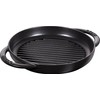 STAUB Round Grille with Handle, Cast Iron, Black, 22 cm