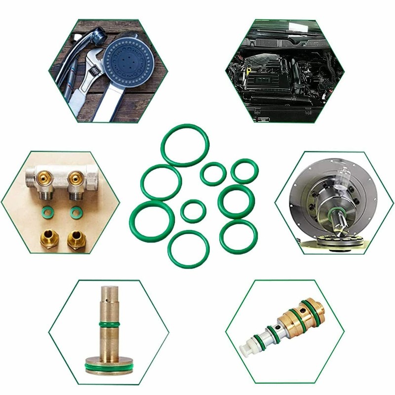 270 Pcs Air Conditioning O Ring Assortment Kit Green Air