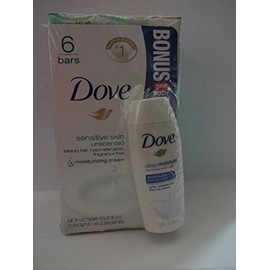 Dove Beauty Bar, Sensitive Skin 4 oz, 6 bar (Pack of 2)