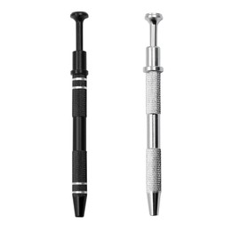 Floatdream 2 Pieces Bead Gripping Tool, Alloy Jewellery Tweezers, Grabber Jewellery Making Tool, for Jewellery, Beads, Screws, Precision Parts (Black & Silver)