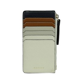 RADLEY London Womens Tavistock Stripe Medium Ziptop Coin Purse Wallet Made from Natural Tan and Black Grained Leather with 6 Card Slots