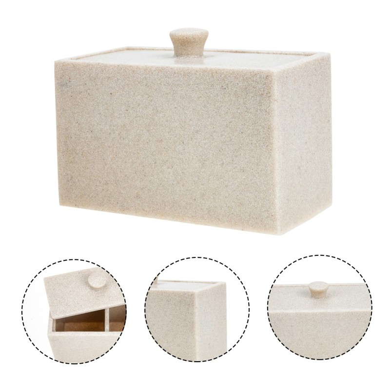 LIFKOME Cotton Swab and Pad Storage Organizer Compartment Makeup Accessory