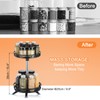 sourcing map Lazy Susan Organizer, 2 Tier Rotating Spice Rack