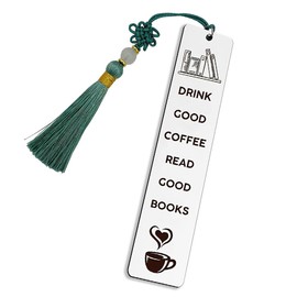 Book Coffee Lover Gifts Bookmark for Women Men Drink Good Coffee Read Good Books Book Markers for Reading Book Lovers Christmas Birthday Gifts for Bookworms Booklovers Gift