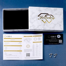 Moissanite Jacket Earrings for Women - Moissanite Earring 925 Sterling Silver Piercing Real Moissanite Diamond Hypoallergenic Jewelry Jacket Ear Studs for Women and Men (4.0mm / [0.3ct * 4])