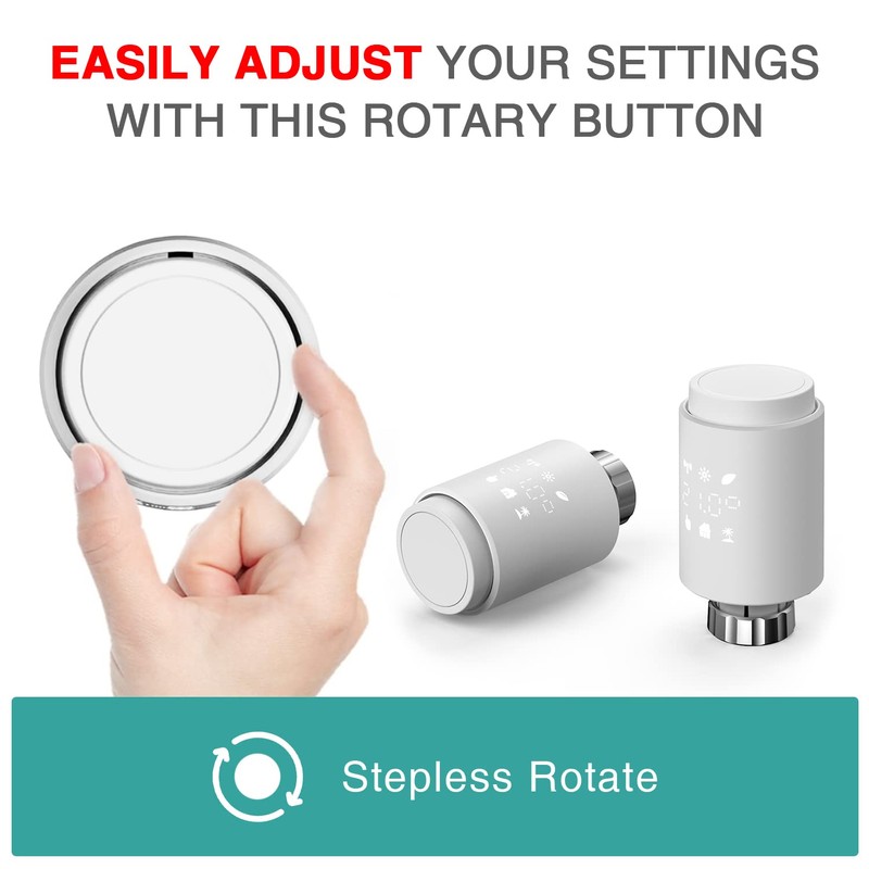 ELEGANT Smart Radiator Thermostat, Wifi Add-On Programmable TRV for Multi-Room