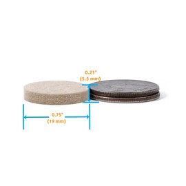 Furnigear Felt Furniture Pads for Hardwood Floors - Self Adhesive Chair Felt Pads, Floor Protector for Furniture Feet, Furniture Sliders Moving Your Furniture Smoothly - Anti Scratch 96 Pcs 3/4" Round