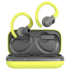 CANYON OnRun 11 Sport True Wireless Stereo (TWS) Earhook Headphones for Calls/Music/Sports/Daily Life, Bluetooth, Grey, Yellow