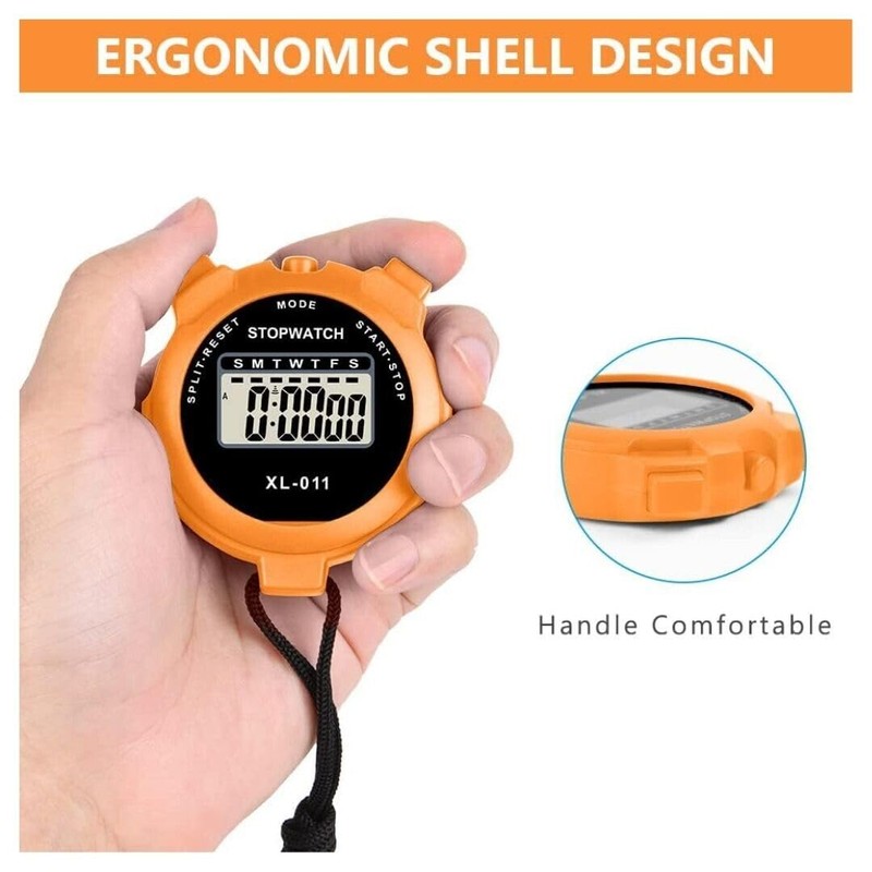 Digital Handheld Sports Stopwatch, Outdoor Multi-Function Digital Timer, Split/single Lap