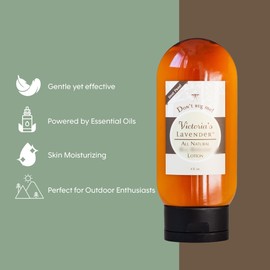Victoria's Lavender “Don’t Bug Me” Insect Spray & Body Lotion - DEET-Free Plant-Based with Essential Oils & Aloe Vera, Travel-Friendly Skin Protection - 4 oz Each