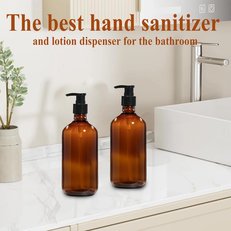Plastic Soap Dispenser,Soap Dispenser Bathroom Kitchen Pump Bottle Brown 1