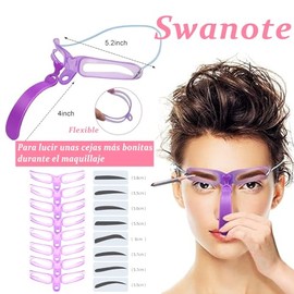 Juego de plantillas para cejas,Tijeras de cejas para mujer,Kit De Plantillas para Cejas Auxiliares 8 En 1 para Moldear Las Cejas,3 piezas de...       