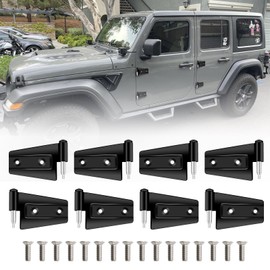 B.ZSSY JK Door Hinge Kit Compatible with 2007-2018 Jeep Wrangler JK JKU Door Hinges for Jeep JK 8 Pcs-Glossy Black
