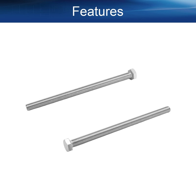 Yinpecly M8 Hex Bolt M8-1.25 x 130mm UNC Hex Head