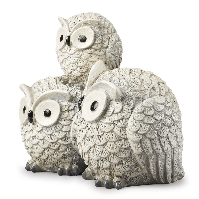 Garden Items Owls Garden Statue, one Size, Light Gray