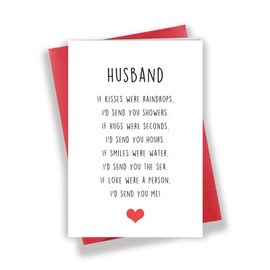 Romantic I Love You Card for Husband, Sweet Send You Me Happy Valentine’s Day Card, Special Anniversary Card for Him