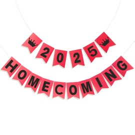 TaoBary Homecoming 2025 Banner Homecoming Party Decorations HOCO Banner for School Dance Party 2025 Welcome Back to School Supplies(Red, Black)