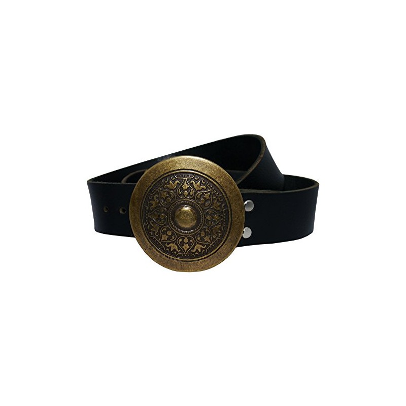 Wolfszeit Leather Belt with Viking Buckle – Black Cowhide Leather