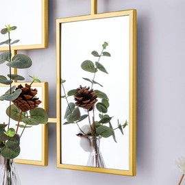 Autdot 47" x 32" Large Living Room Mirror for Decor, Gold Wall Decor with Acrylic Mirror and Metal Frame, Rectangular Decorative Wall Mirror for Dining Room, Entrance Decor