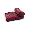GABUR Foldable Meditation Cushion, 100% Kapok, Red Elephants, 25.5"x19.5"