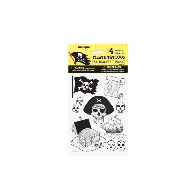 Pirate Temporary Tattoos (4 sheets)