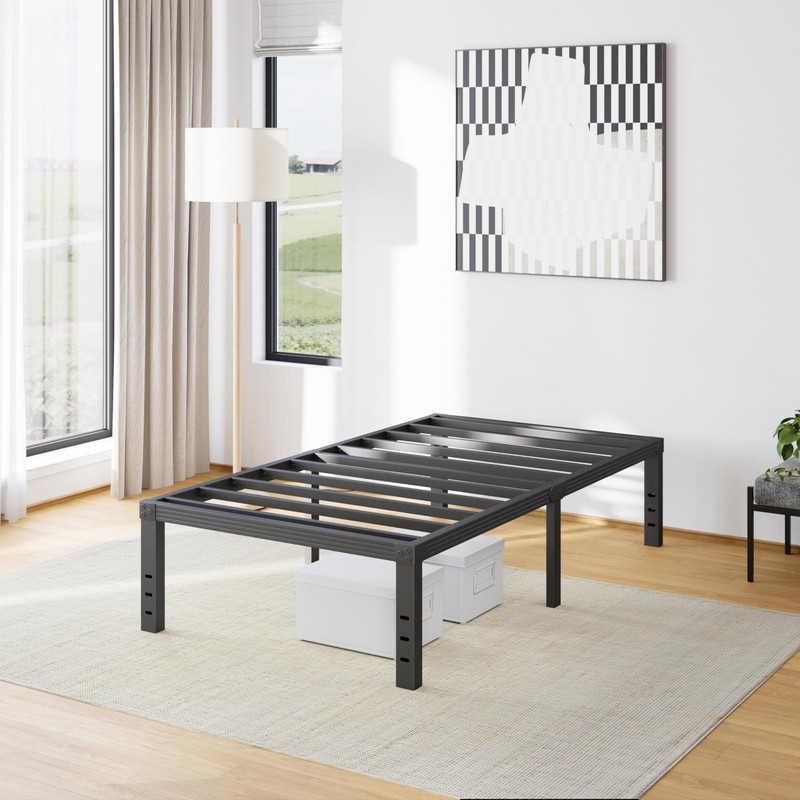 Furnitui 16 Inch High Metal Twin XL Bed Frames, Platform