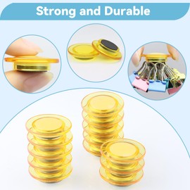 ZDZBLX Fridge Magnets Strong Magnet, 28 Pack Small Magnets Whiteboard Magnets, Mini Magnets Heavy Duty Fridge Magnets for Adults, Cute Round Magnets for Whiteboard, Fridge, Crafts (Transparent,Yellow)
