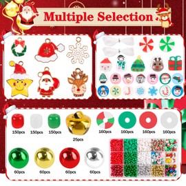 HGRGHH Christmas Beads Set for Bracelets, 1421 Pieces Christmas Beads for Jewellery Making, DIY Bracelets, Christmas Gifts, Craft Beads for Girls 5 6 7 8 9 10 Years