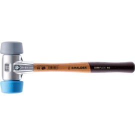 HALDER - 3113.051 Soft Hammer 50:40 TPE Soft / TPE-mid with Aluminium Housing and High-Quality Wooden Handle Diameter 50 mm